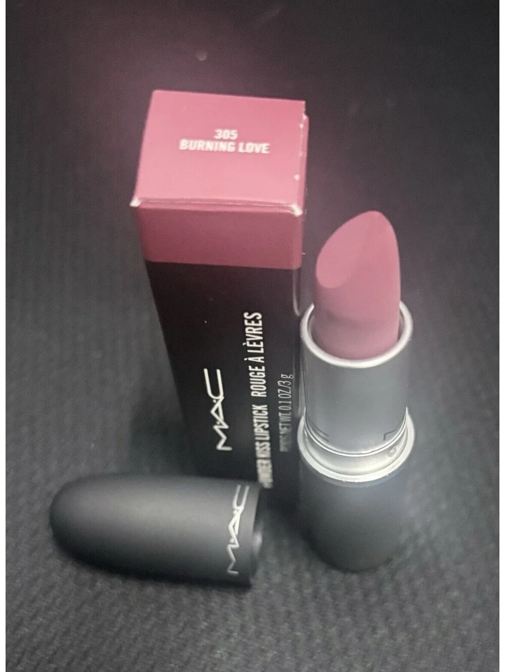 M•A•C 305 Burning Love BRAND NEW IN BOX Powder Kiss Lipstick RARE to Find